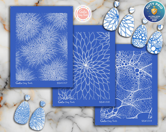 Silkscreen for Polymer Clay Earrings: Stencil SS26-43