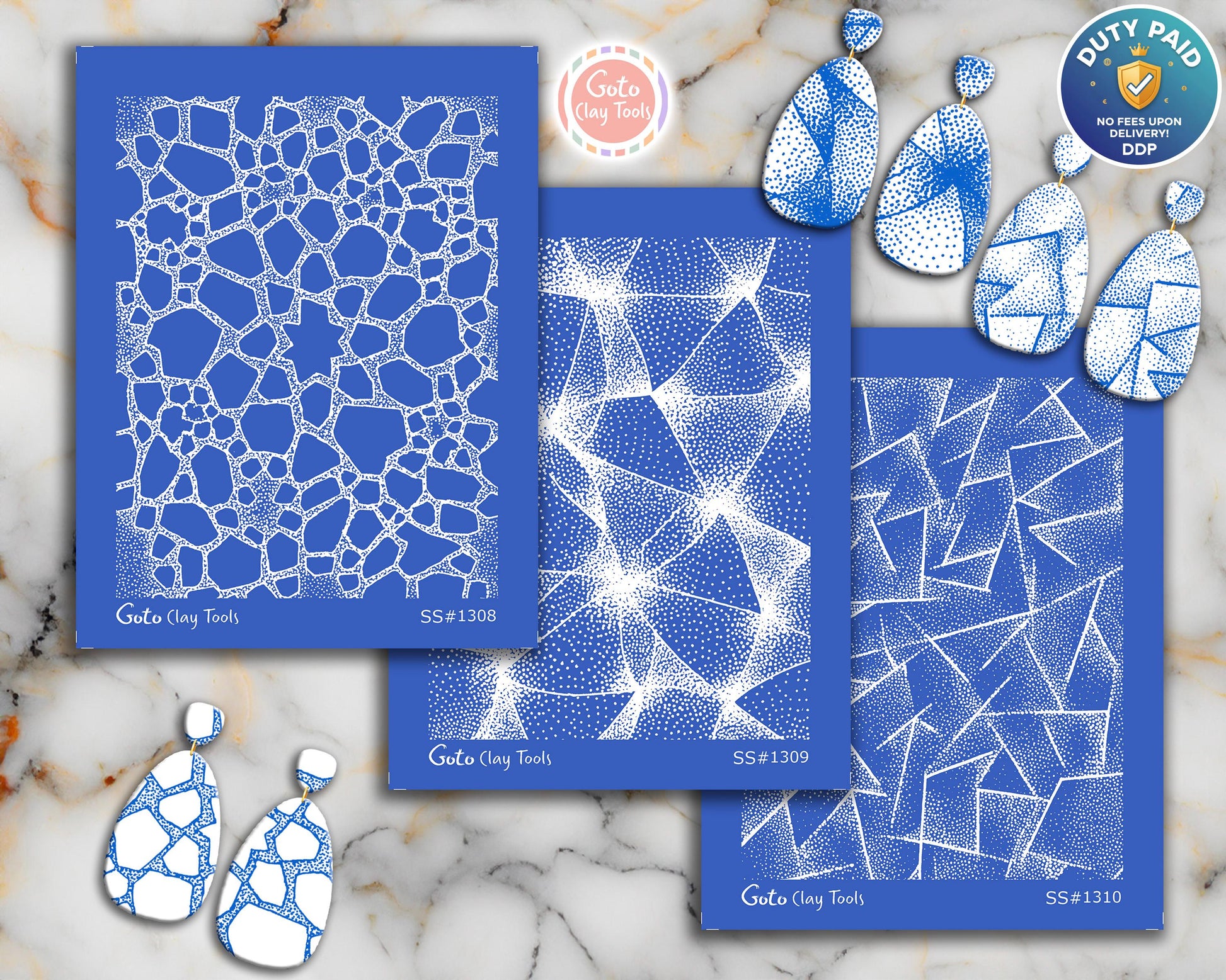 Silkscreen for Polymer Clay Earrings: Stencil SS26-40