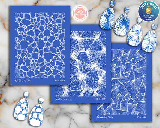 Silkscreen for Polymer Clay Earrings: Stencil SS26-40