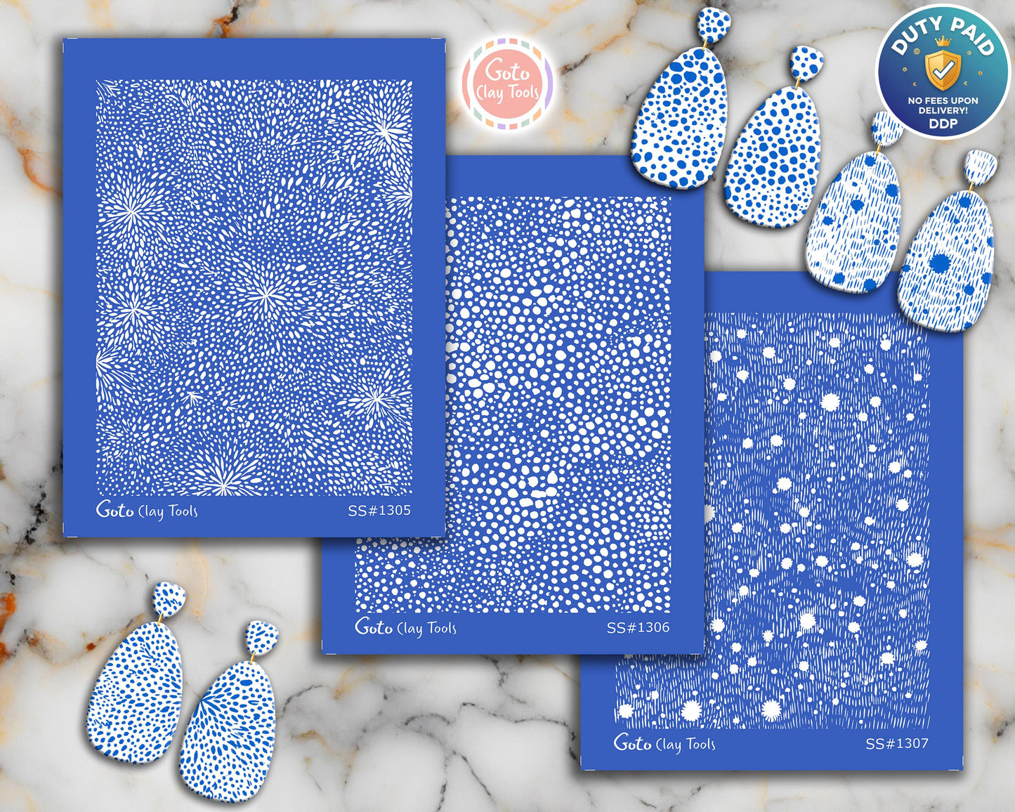 Silkscreen for Polymer Clay Earrings: Stencil SS26-39
