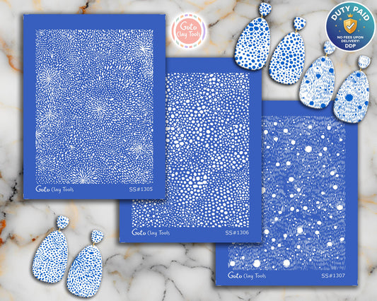 Silkscreen for Polymer Clay Earrings: Stencil SS26-39