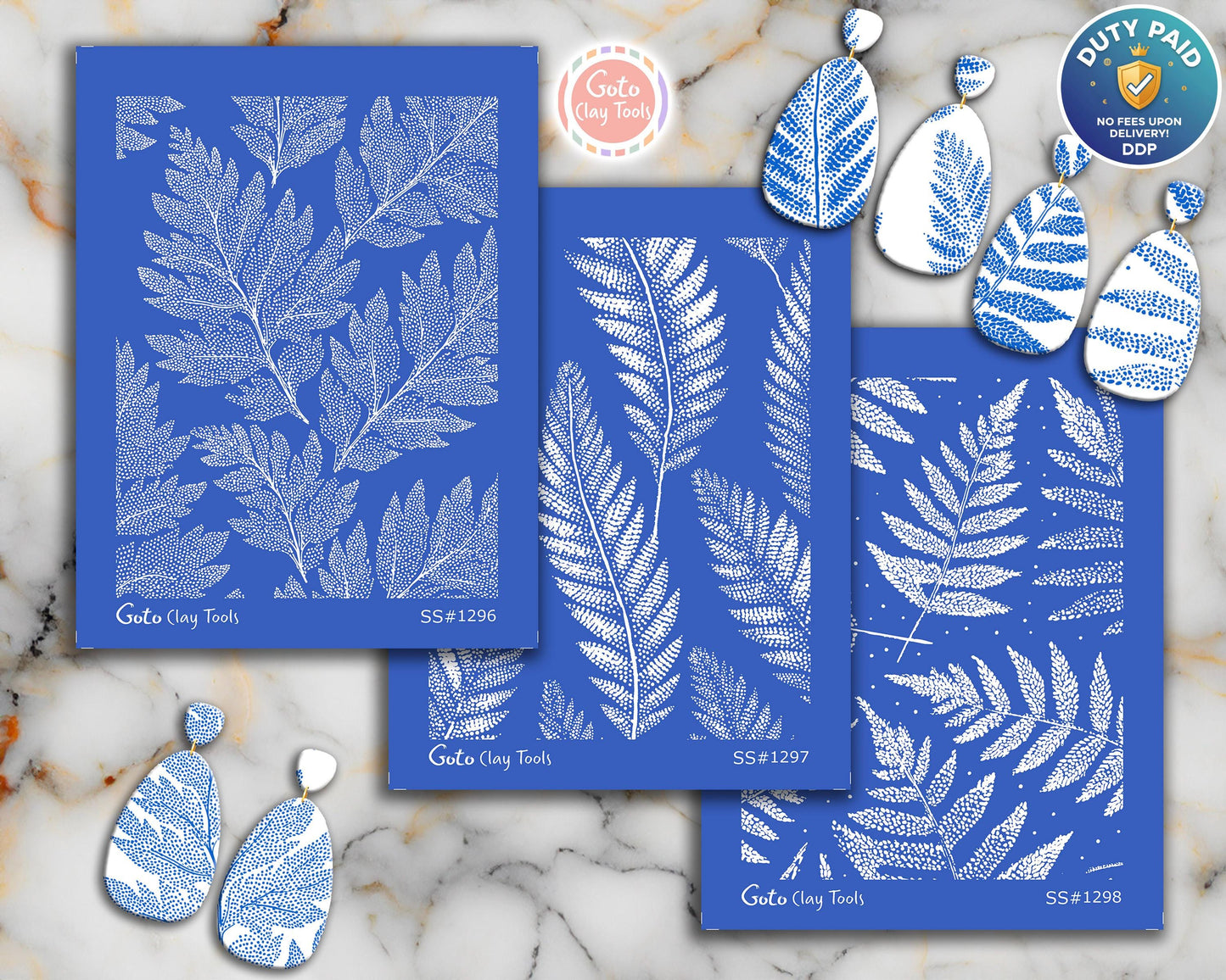 Silkscreen for Polymer Clay Earrings: Stencil SS26-36