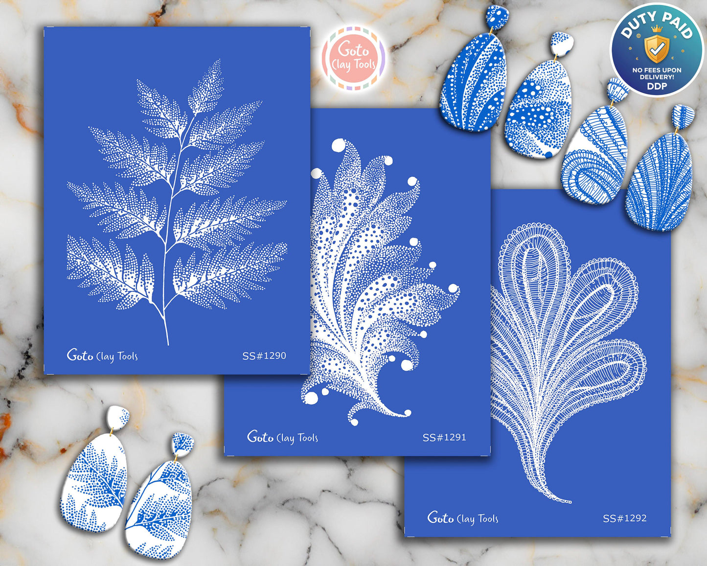 Silkscreen for Polymer Clay Earrings: Stencil SS26-34