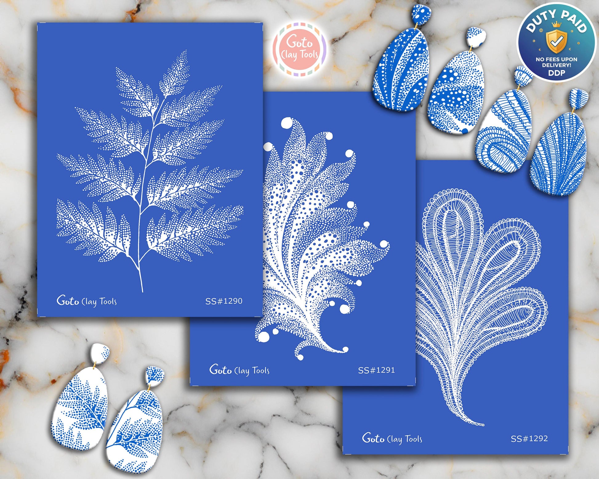 Silkscreen for Polymer Clay Earrings: Stencil SS26-34