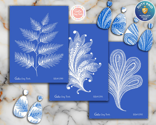 Silkscreen for Polymer Clay Earrings: Stencil SS26-34