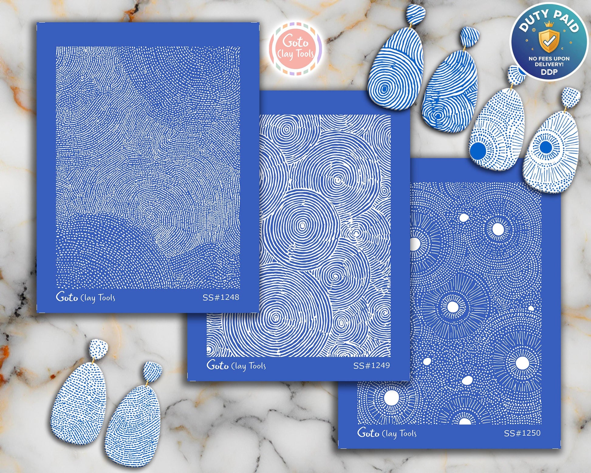 Abstract Ripple & Concentric Circle Silkscreen for Polymer Clay | Organic Spiral Texture | Printable 9.5×12.5 cm #SS26-20