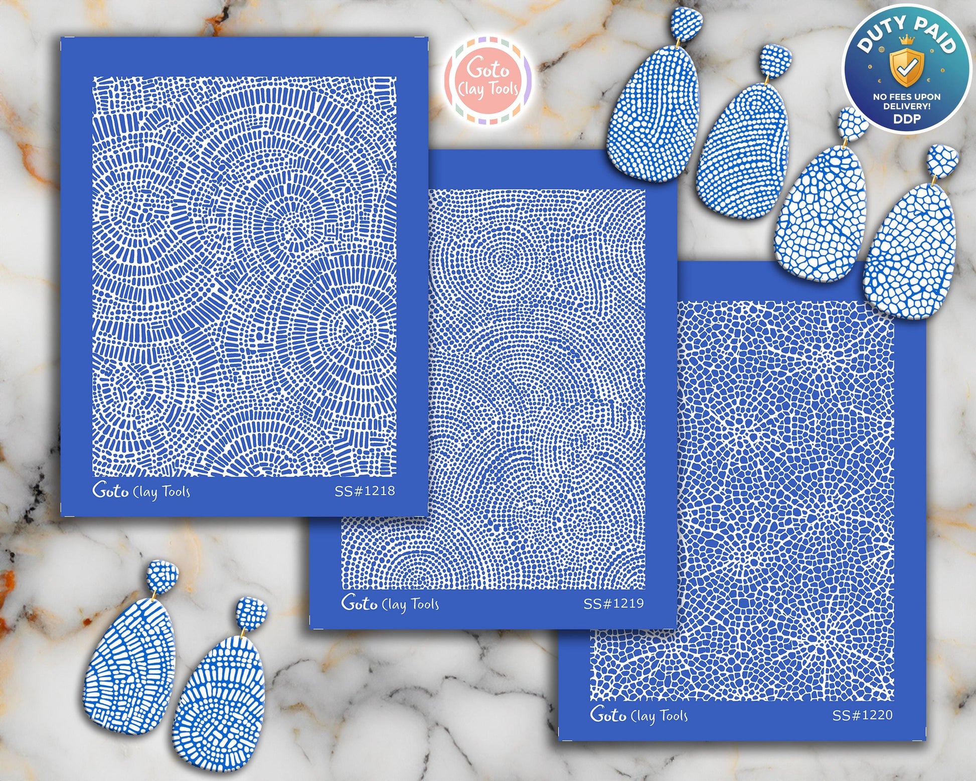 Organic Concentric Dot & Mosaic Silkscreen for Polymer Clay | Abstract Cellular Texture Print Screen 9.5×12.5 cm #SS26-10