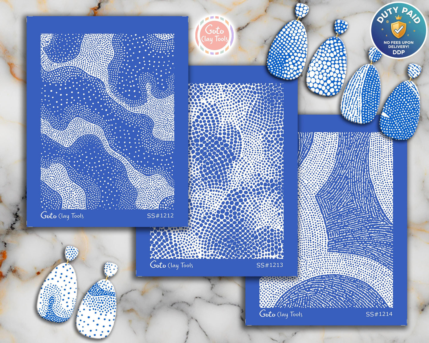 Organic Stipple & Topographic Flow Silkscreen for Polymer Clay | Abstract Dot Texture Print Screen 9.5×12.5 cm #SS26-8