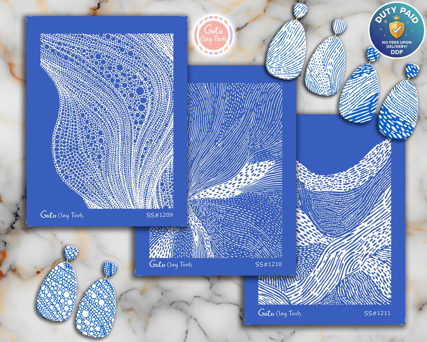 Abstract Organic Flow Silkscreen for Polymer Clay | River Stone & Cellular Texture Print Screen 9.5×12.5 cm #SS26-7