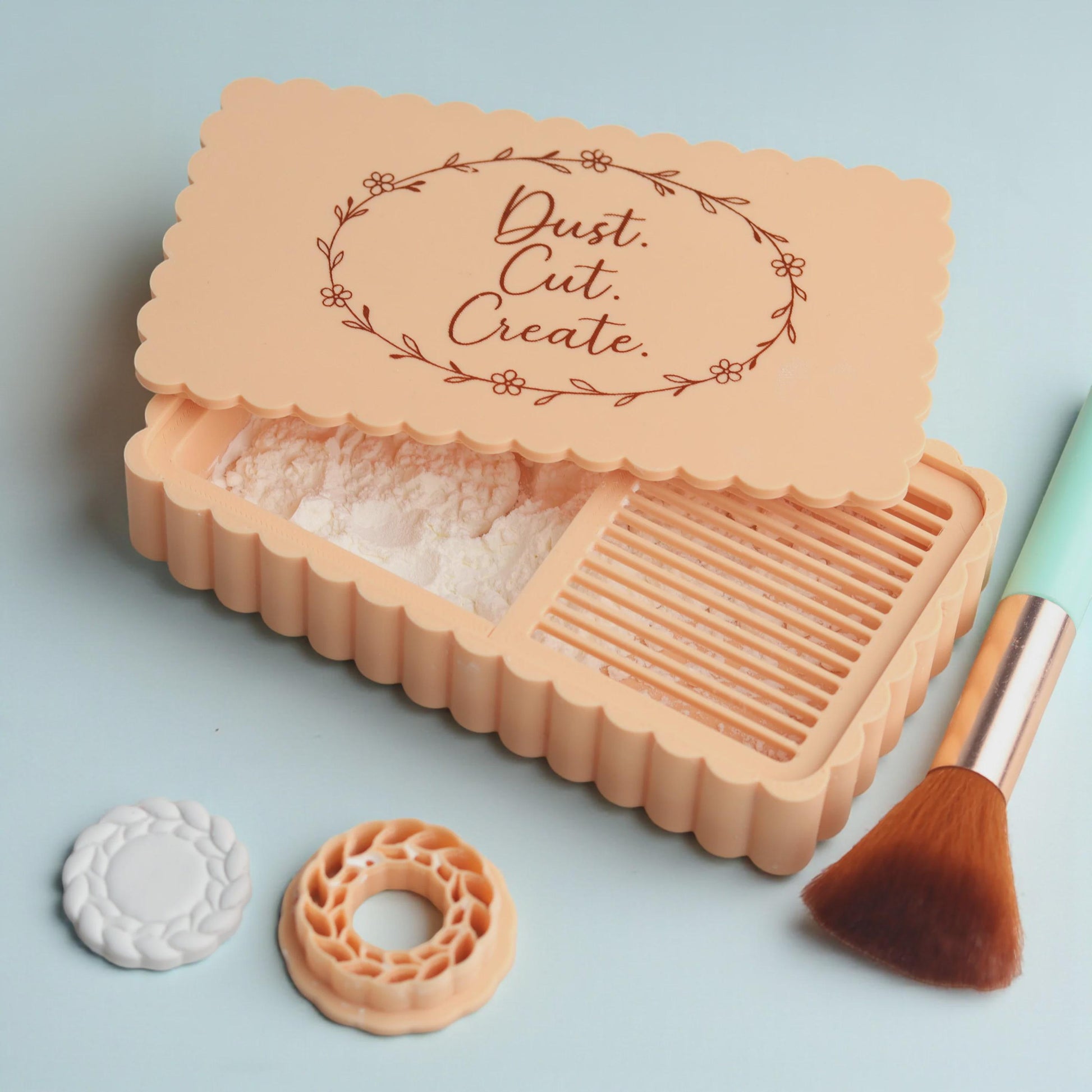 Cornstarch Box for Polymer Clay | Dust. Cut. Create. Clay Cutter Tool Accessory