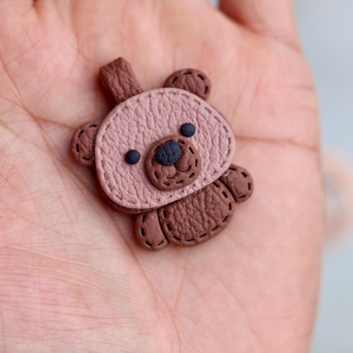 Teddy Bear Keychain Clay Cutter Set - Stitched effect Clay Keyring Cutters