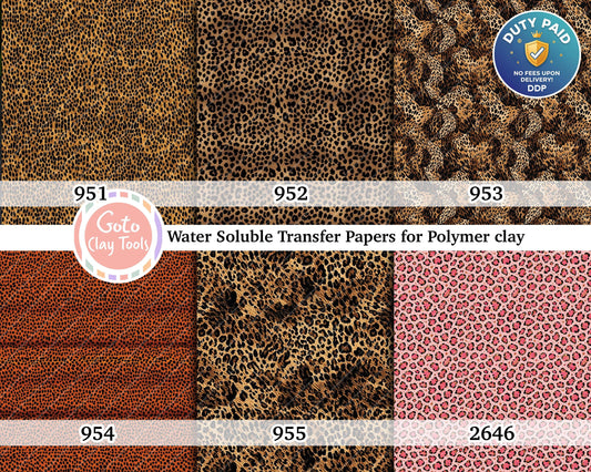 Leopard Print Water Soluble Transfer Paper for Polymer Clay