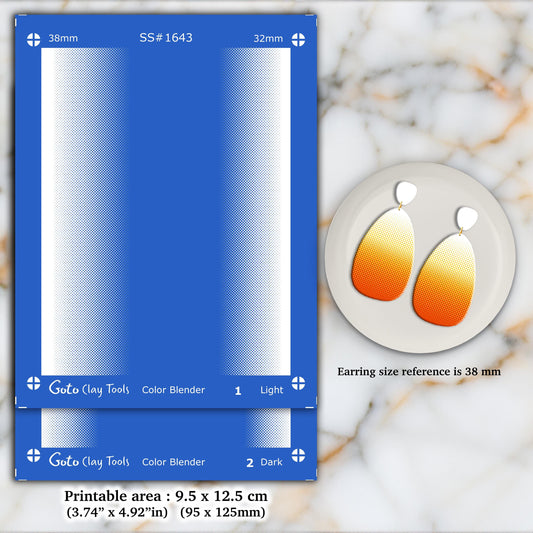 Gradient blender Silkscreen for Polymer Clay Earring making, Clay Stencils, Clay Earring Silkscreen SS#1643