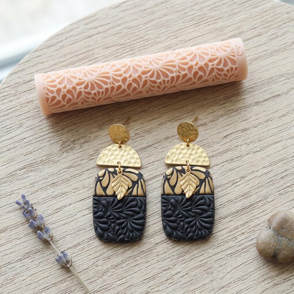 Scallop Drops Texture Roller: Polymer Clay Earring Making #130