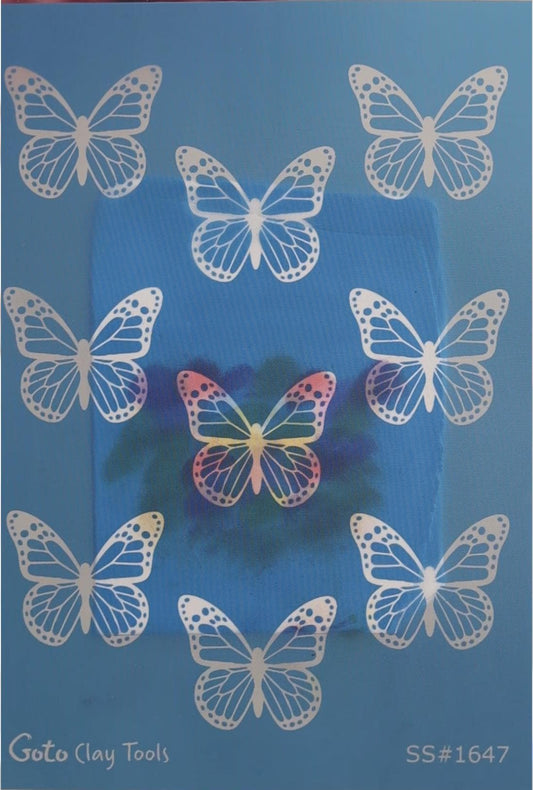 Butterfly Silkscreen with matching clay cutter for Polymer Clay Earrings making SS#1647