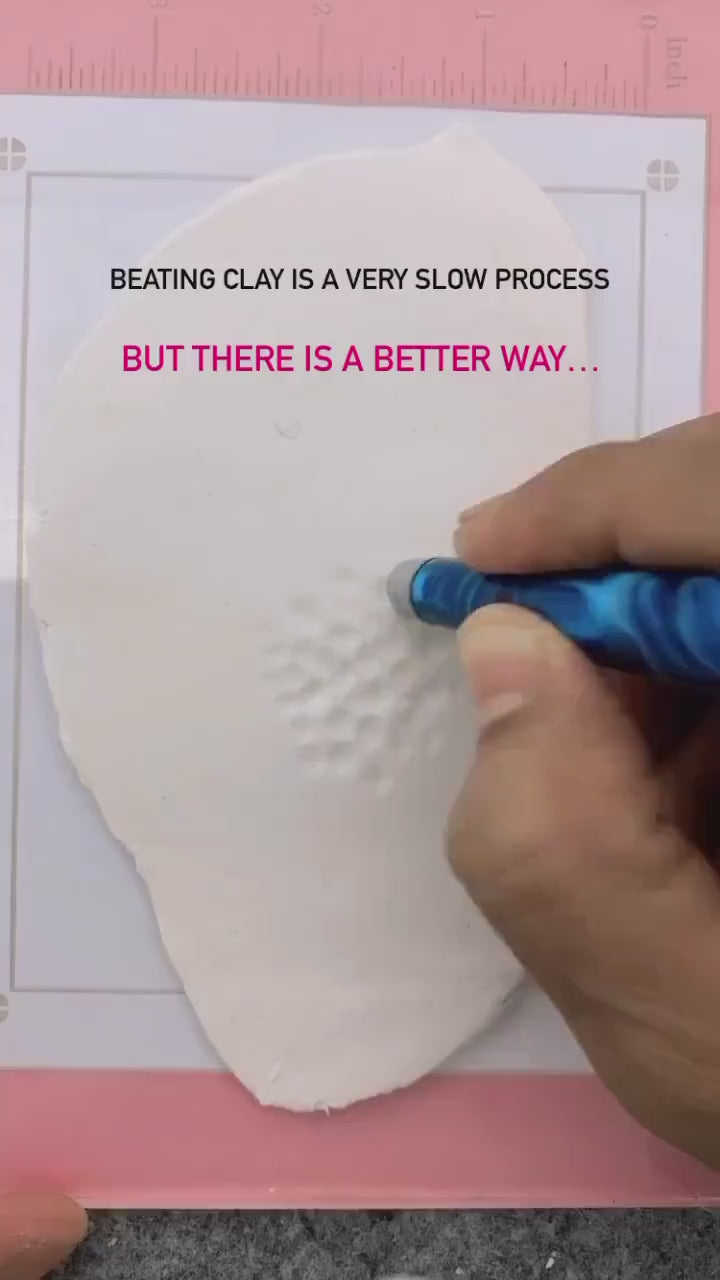 Beaten Clay Texture Roller: Hammered Metal Resin Tool (100mm) #102