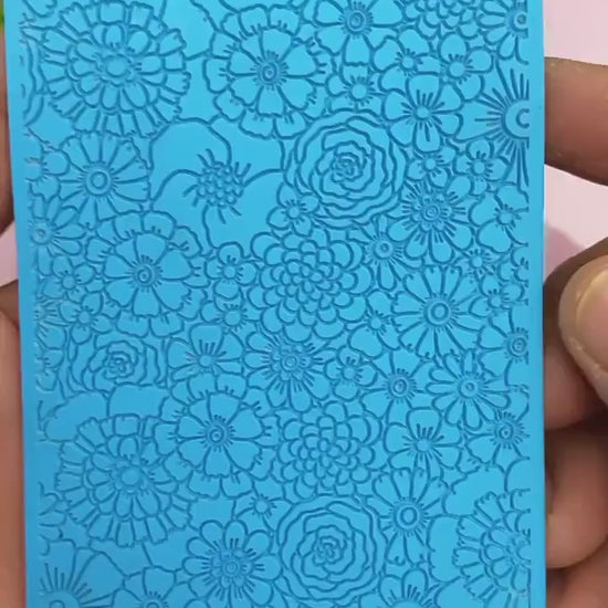 Floral Rubber Texture Mat for Polymer Clay Jewelry (#562)