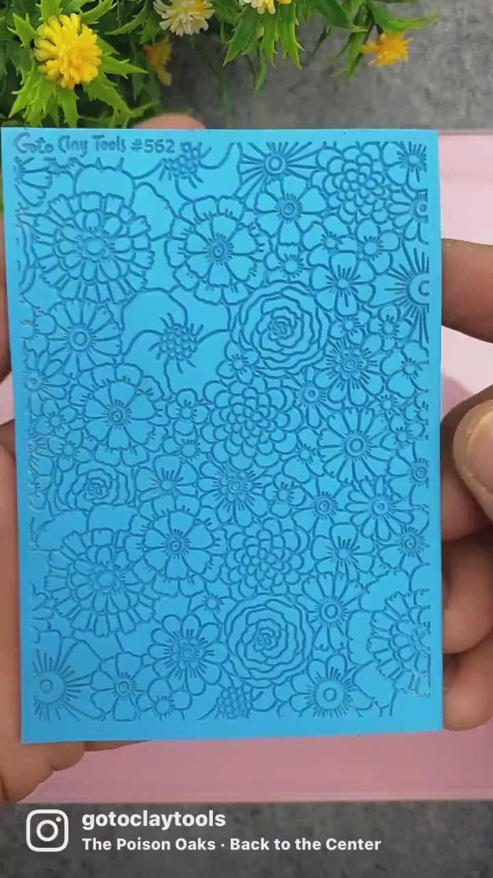 Floral Rubber Texture Mat for Polymer Clay Jewelry (#562)