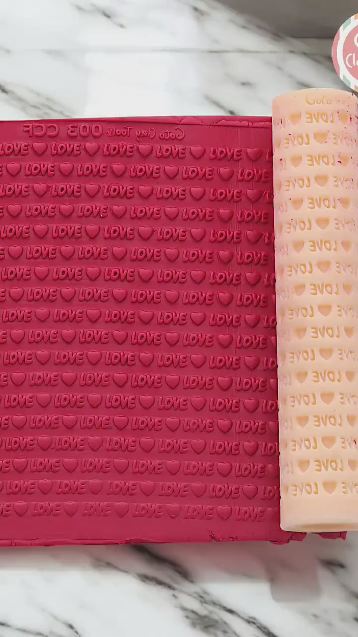 Love Heart Texture Roller, Polymer Clay Texture Roller, Clay Texture Roller, Texture Roller for Polymer Clay, Valentine Texture Roller #CCF3