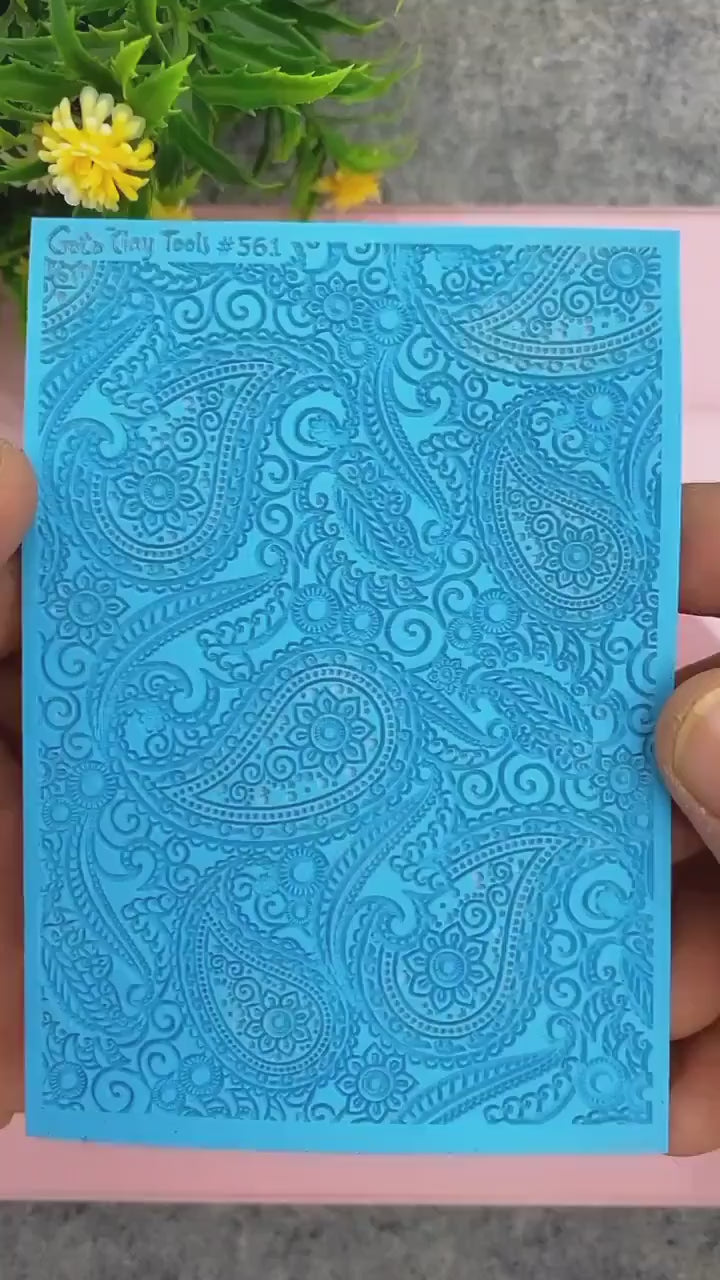 Ornamental Texture mat for polymer clay, Polymer Clay Rubber Texture mat, Texture Tile mats, Fimo, Sculpey, Cernit #561