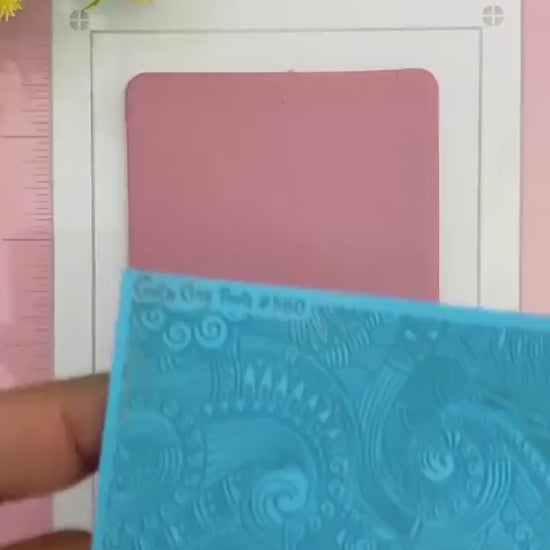 Doodle waves Texture mat for polymer clay, Polymer Clay Rubber Texture mat, Texture Tile mats, Fimo, Sculpey, Cernit #560