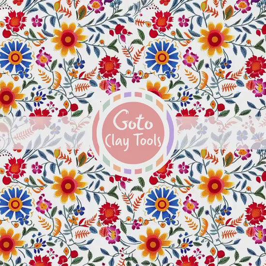 Mexican Water soluble Transfer paper for polymer clay, Colorful flower patterns, polymer clay image transfers, magic transfer paper