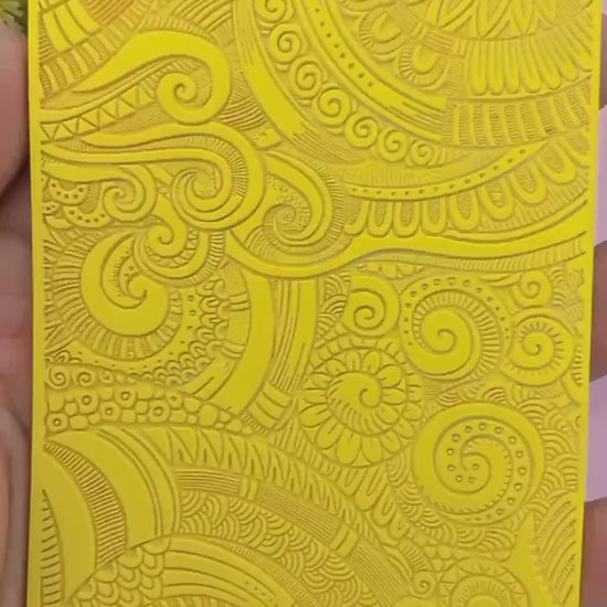 Doodle Rubber Texture Mat for Polymer Clay Jewelry (#579)