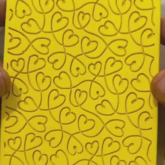 Valentine Heart String Rubber Texture Mat for Polymer Clay