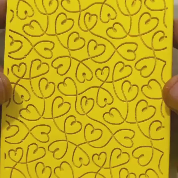 Valentine Heart String Rubber Texture Mat for Polymer Clay