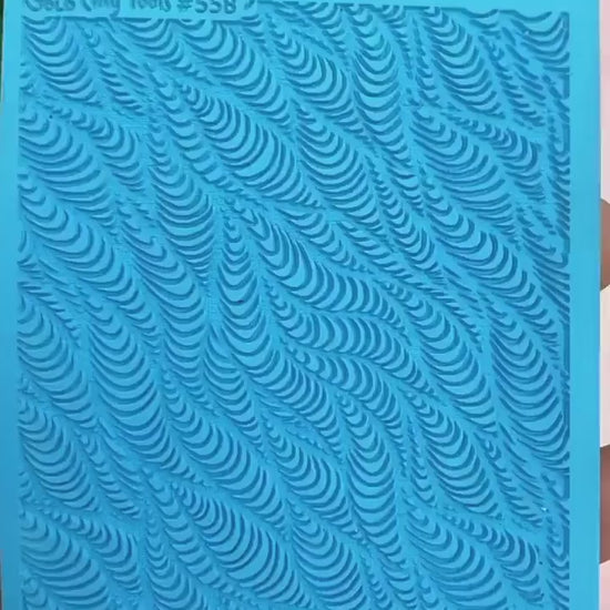 Waves Texture Mat for Polymer Clay: Rubber Texture Sheet #558
