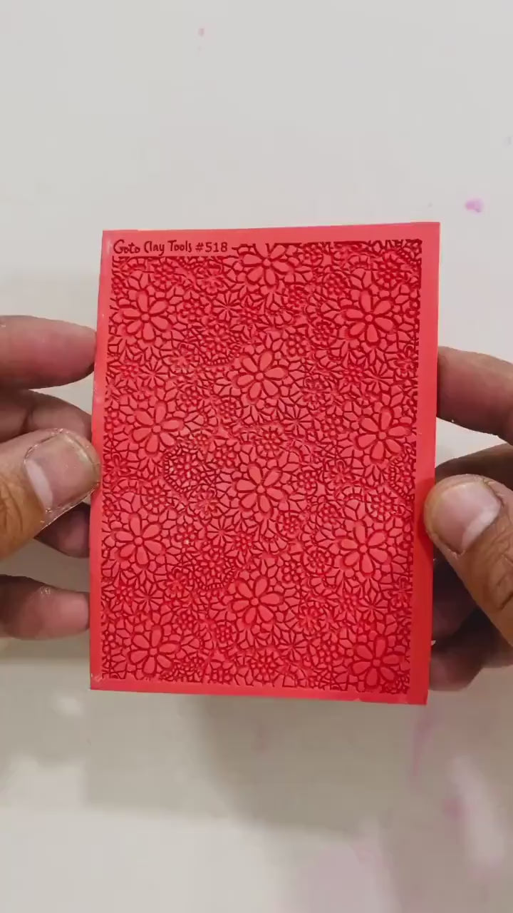 Crochet Lace Rubber Texture Mat for Polymer Clay Jewelry #518