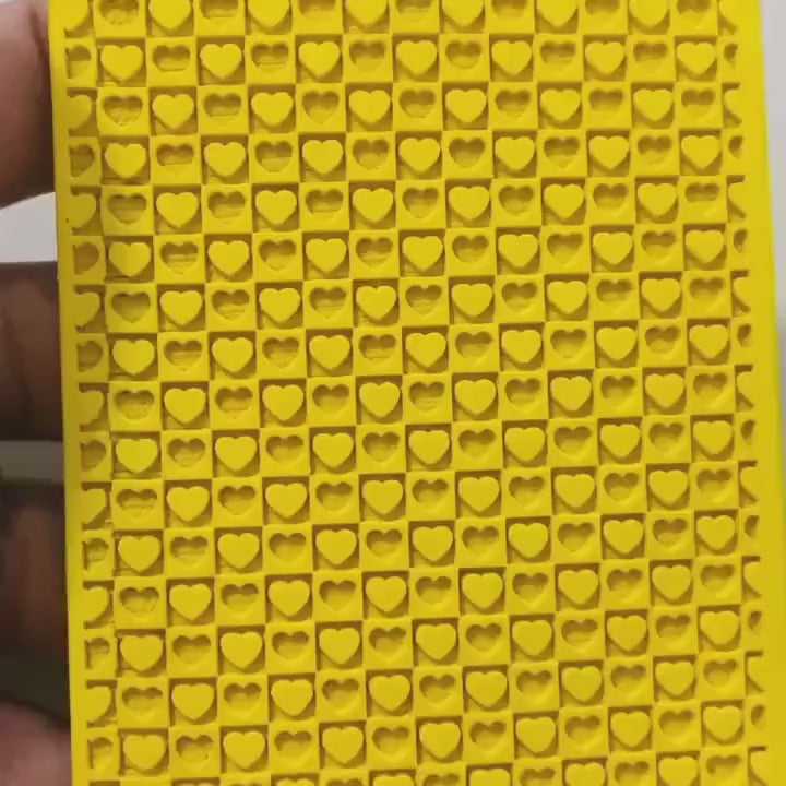 Valentine Checkered Heart Texture mat for polymer clay, Polymer Clay Rubber Texture mat, Texture Tile mats, Fimo, Sculpey, Cernit