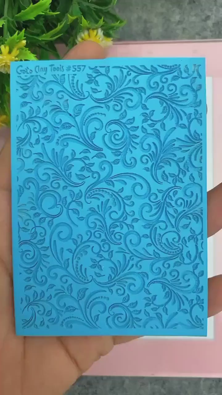 Ornamental Texture mat for polymer clay, Polymer Clay Rubber Texture mat, Texture Tile mats, Fimo, Sculpey, Cernit #557