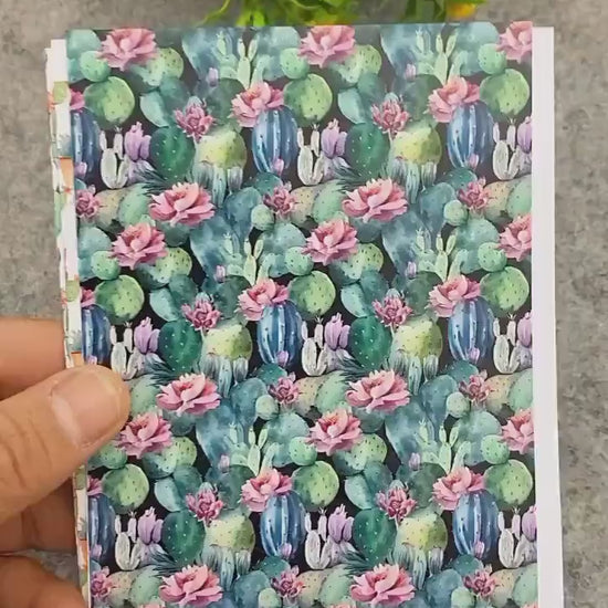 Watercolor Cactus Pattern Transfer Paper for Polymer Clay