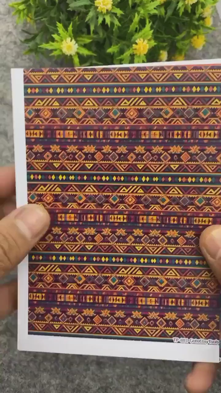 Mexican Stripes Polymer Clay Transfer Paper: Water Soluble, 4x5.5"