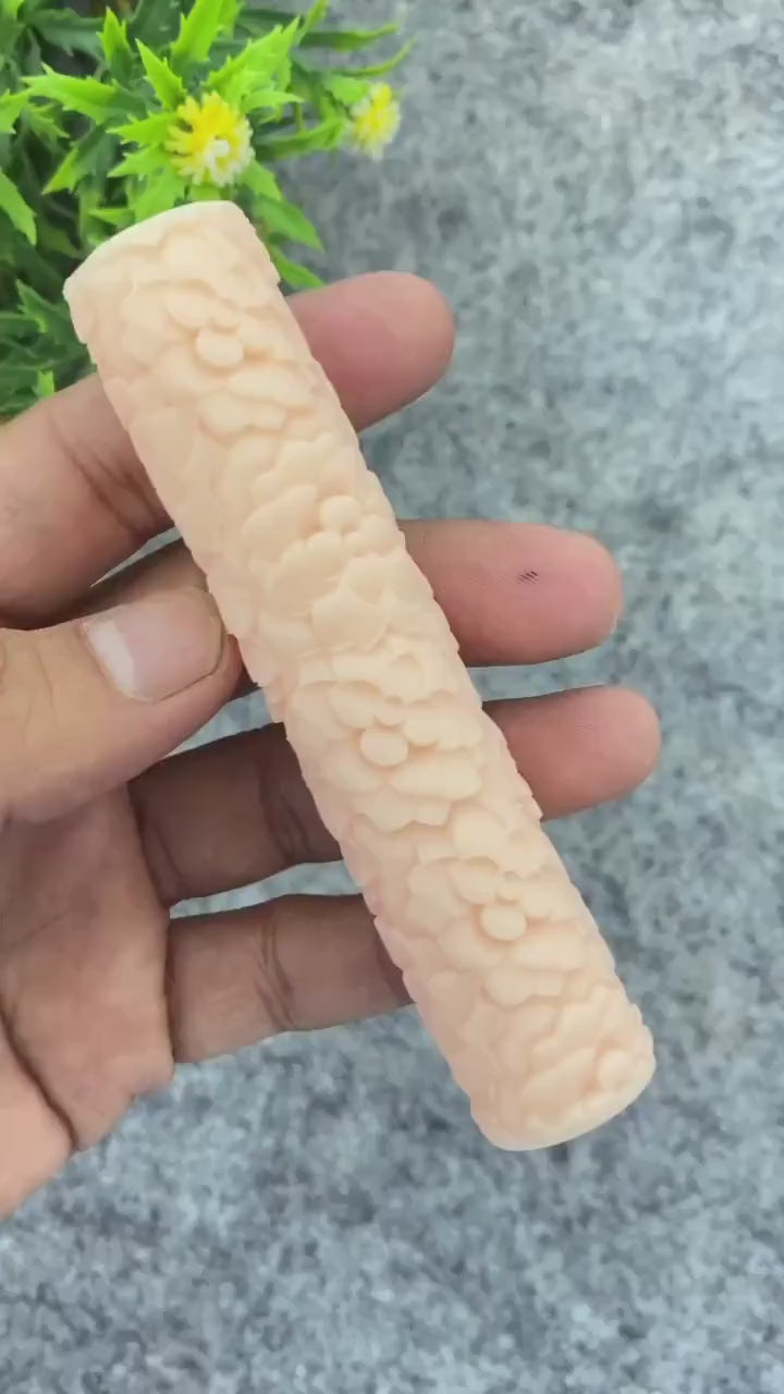 Floral Clay Texture Roller: Resin Polymer Clay Tool #108