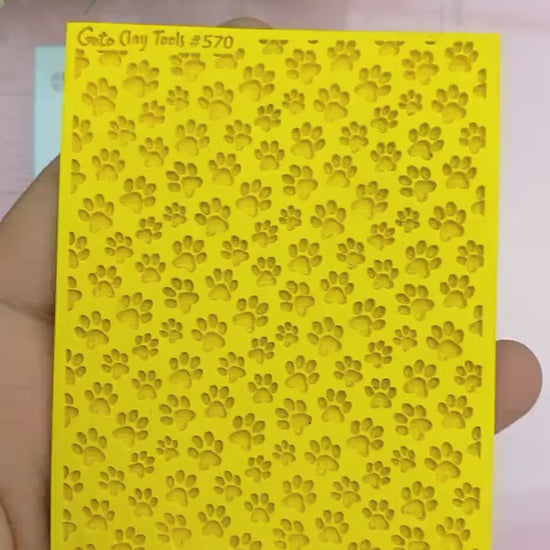 Dog Paws Rubber Texture Mat for Polymer Clay Jewelry (#570)