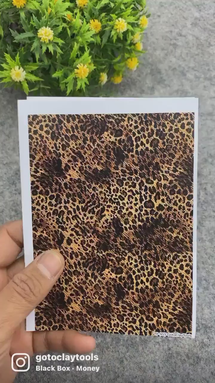 Leopard Print Water Soluble Transfer Paper for Polymer Clay