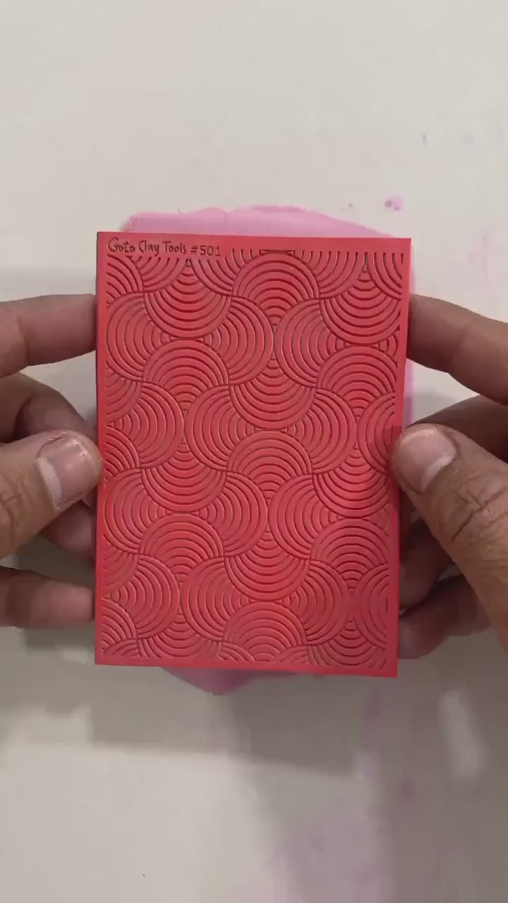 Overlapping Circles Rubber Texture Mat for Polymer Clay (#501)