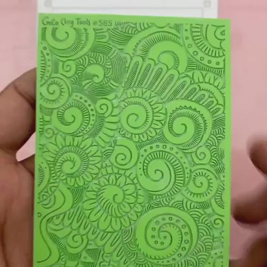 Doodle Rubber Texture Mat for Polymer Clay Jewelry (#585)