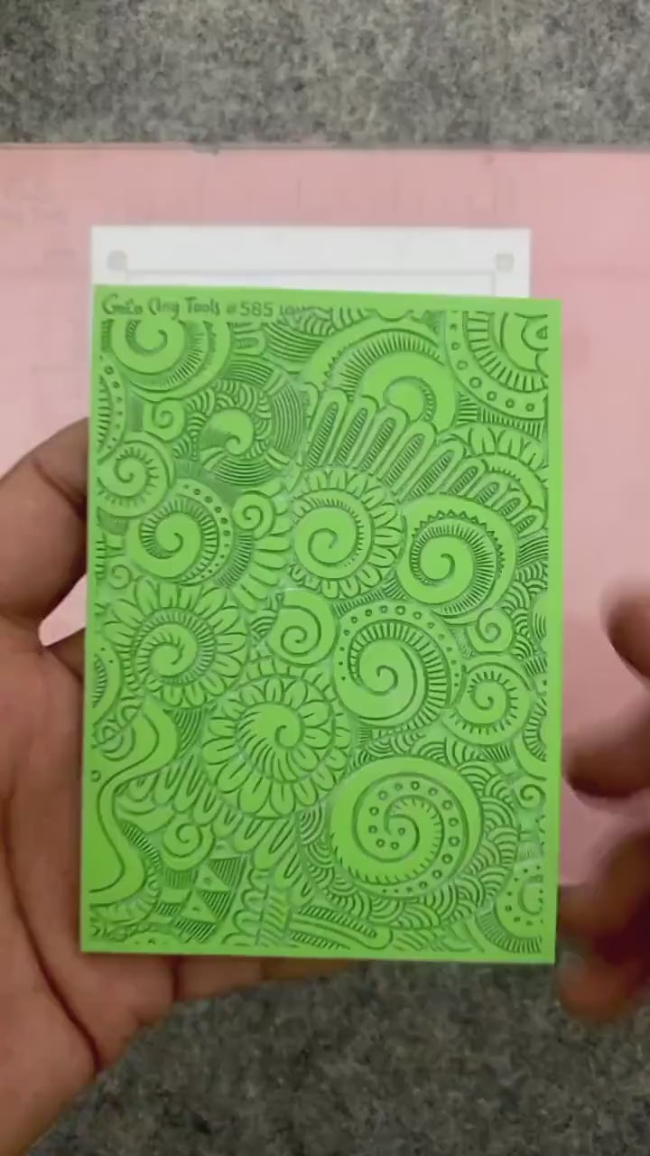 Doodle Rubber Texture Mat for Polymer Clay Jewelry (#585)