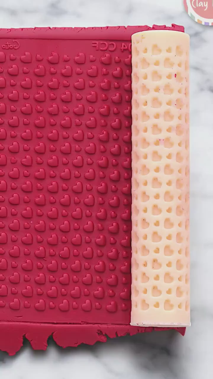 Heart Texture Roller, Polymer Clay Texture Roller, Clay Texture Roller, Texture Roller for Polymer Clay, Valentine Texture Roller #CCF4