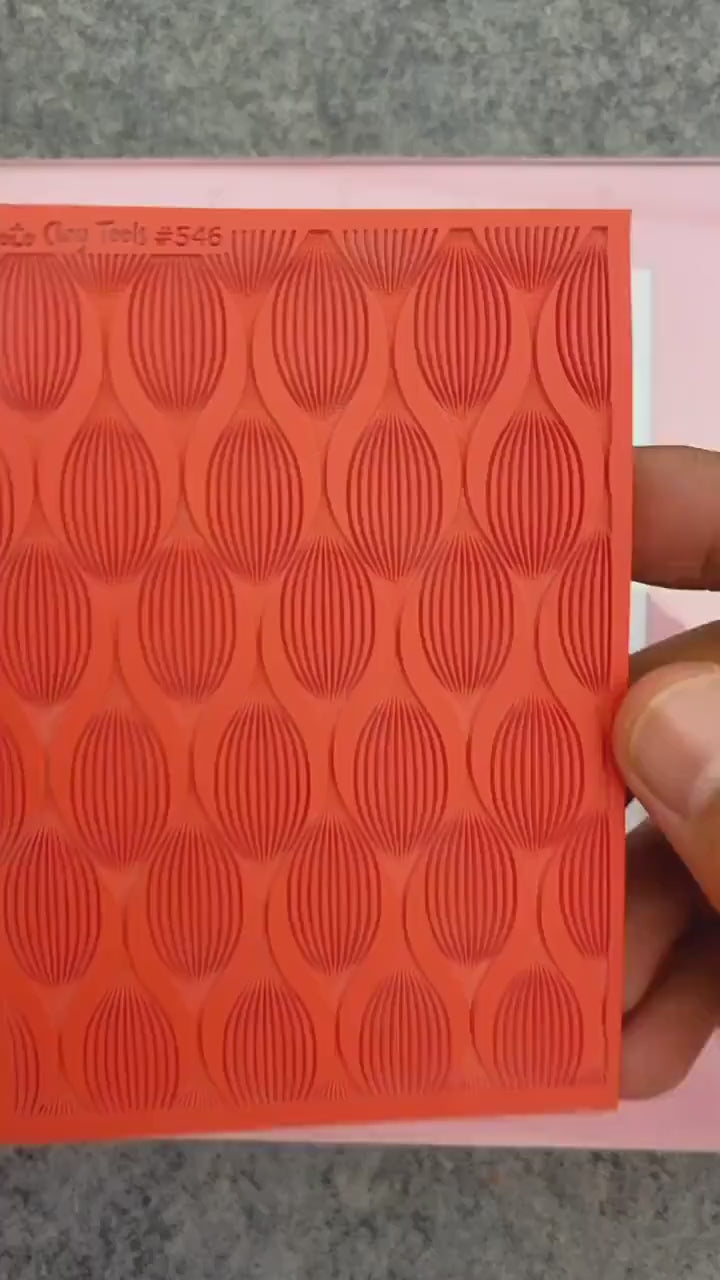 Deco Leaf texture mat for polymer clay, Polymer Clay Rubber Texture mat, Texture Tile mats, Fimo, Sculpey, Cernit #546