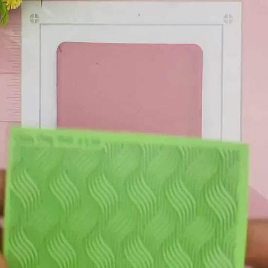 Art Deco Weave Rubber Texture Mat for Polymer Clay (#530)