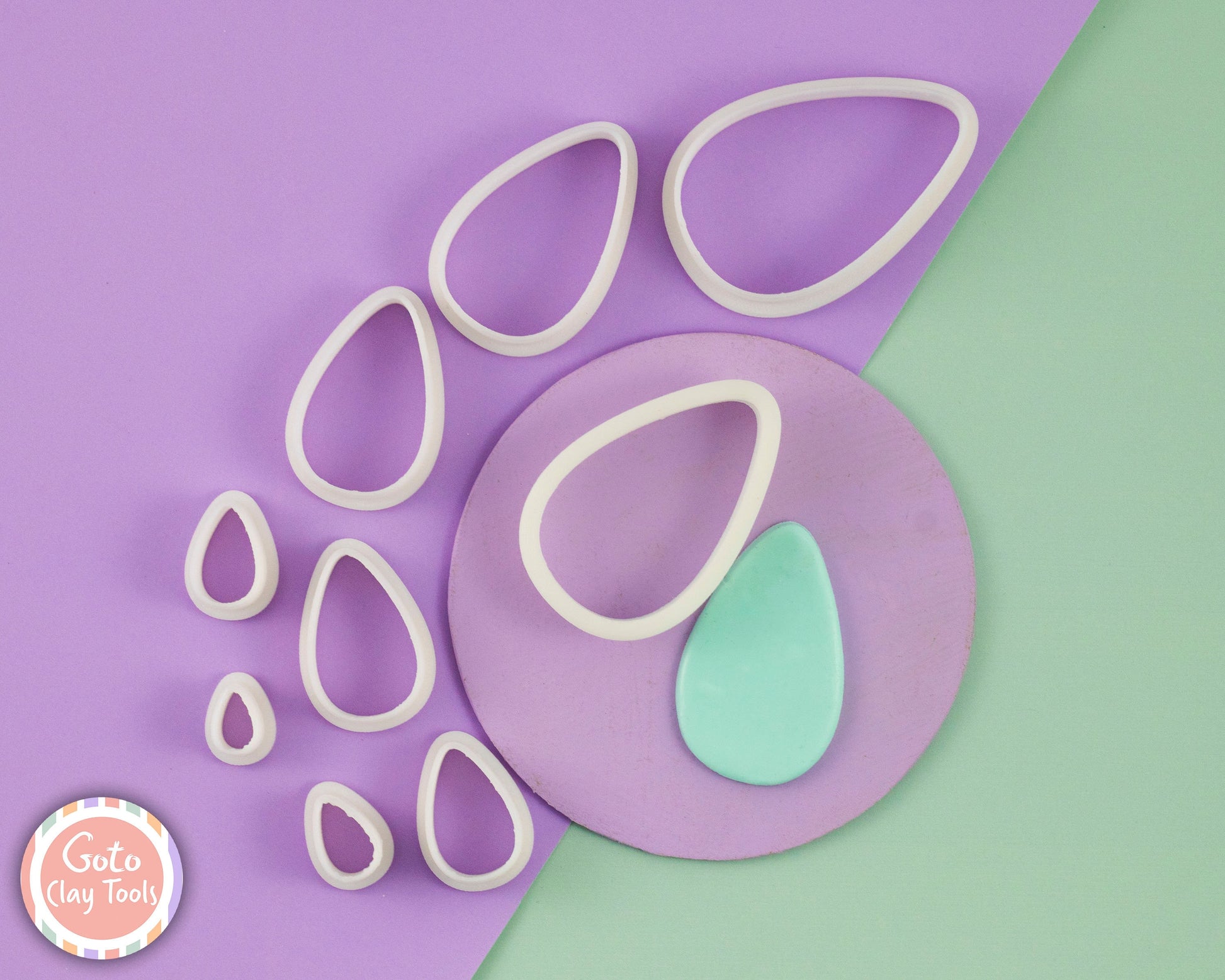 Drop shape cutter, Polymer clay cutter, Clay earring cutters, Polymer clay tools, 3D printed cutters