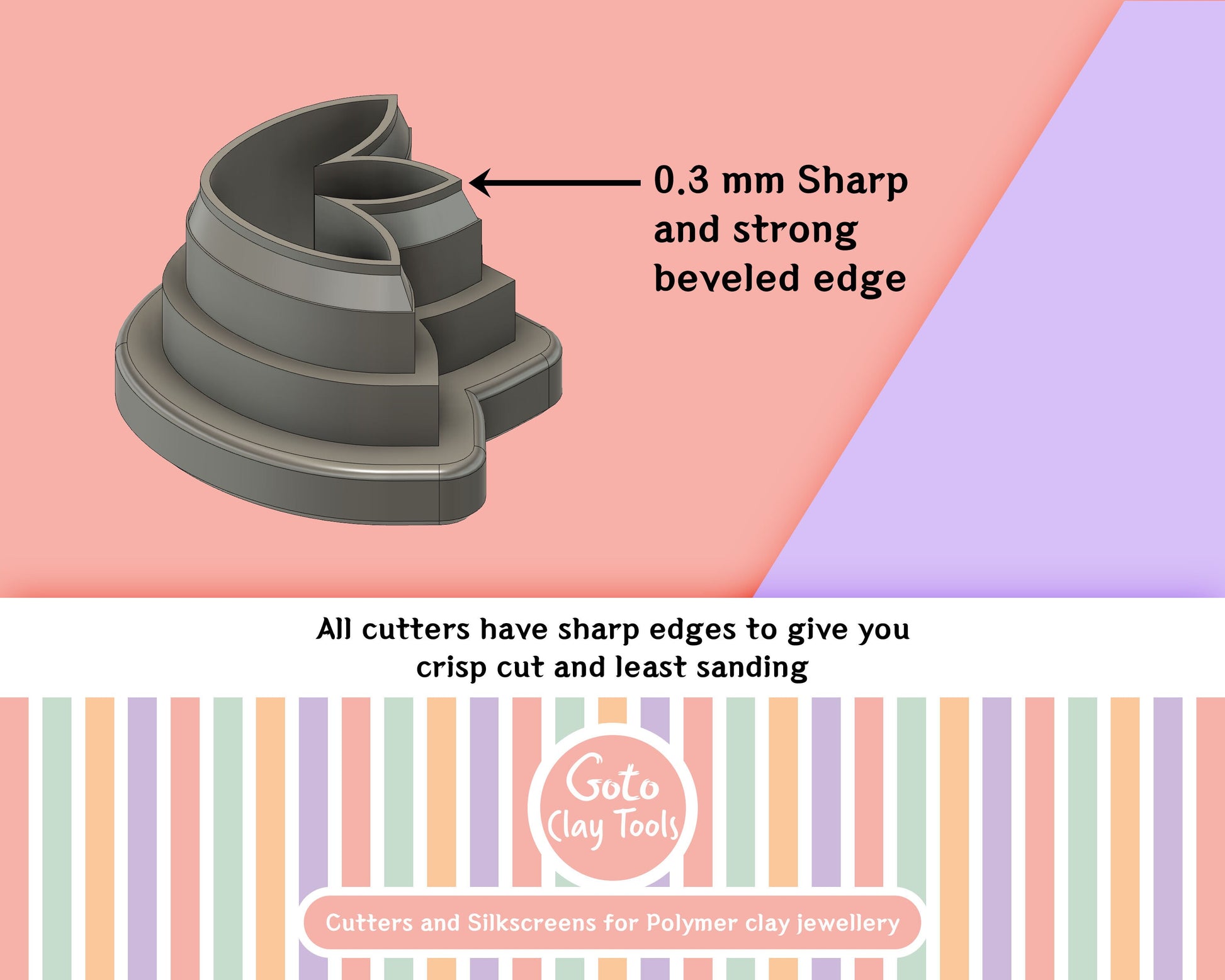 Fire shape ClayCutter, Embossed fire Polymer clay cutter, Earring cutter