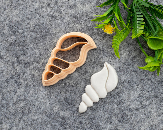 Seashell Summer Clay Cutter, Tulip Shell Summer Polymer Clay Cutter, Cookie & Fondant Cutter, Swirl Shell Summer Cutter for Clay