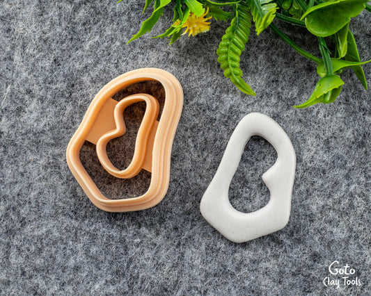 Organic Shape Clay Cutter, Polymer clay cutter, Earring cutter #636