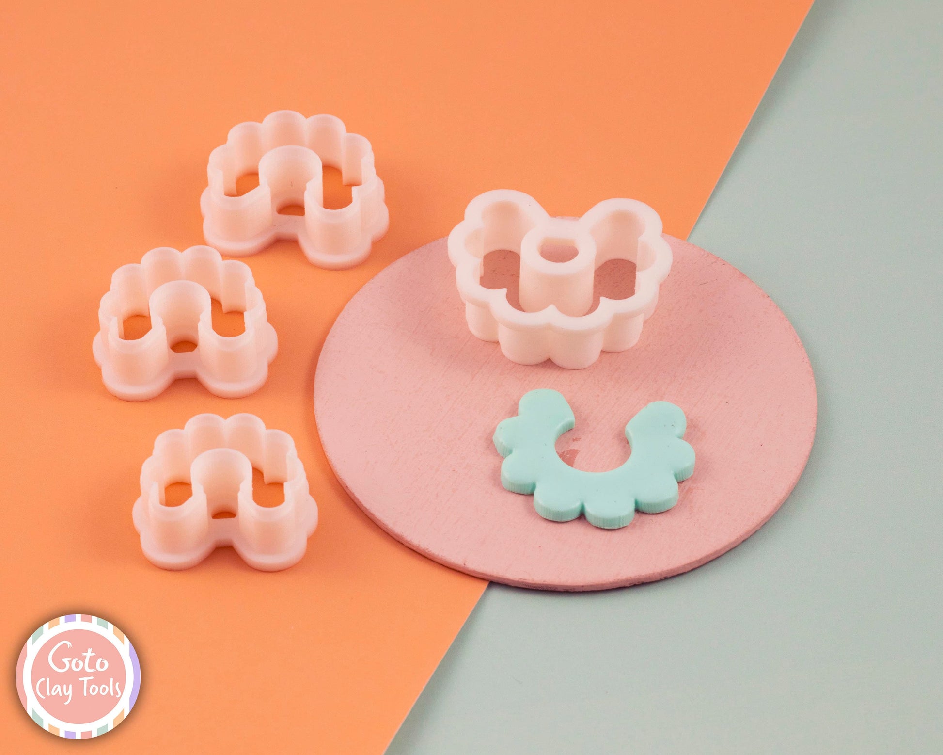 Hoop Flower cutter, Polymer clay cutter, Clay earring cutters, Polymer clay tools, 3D printed cutters