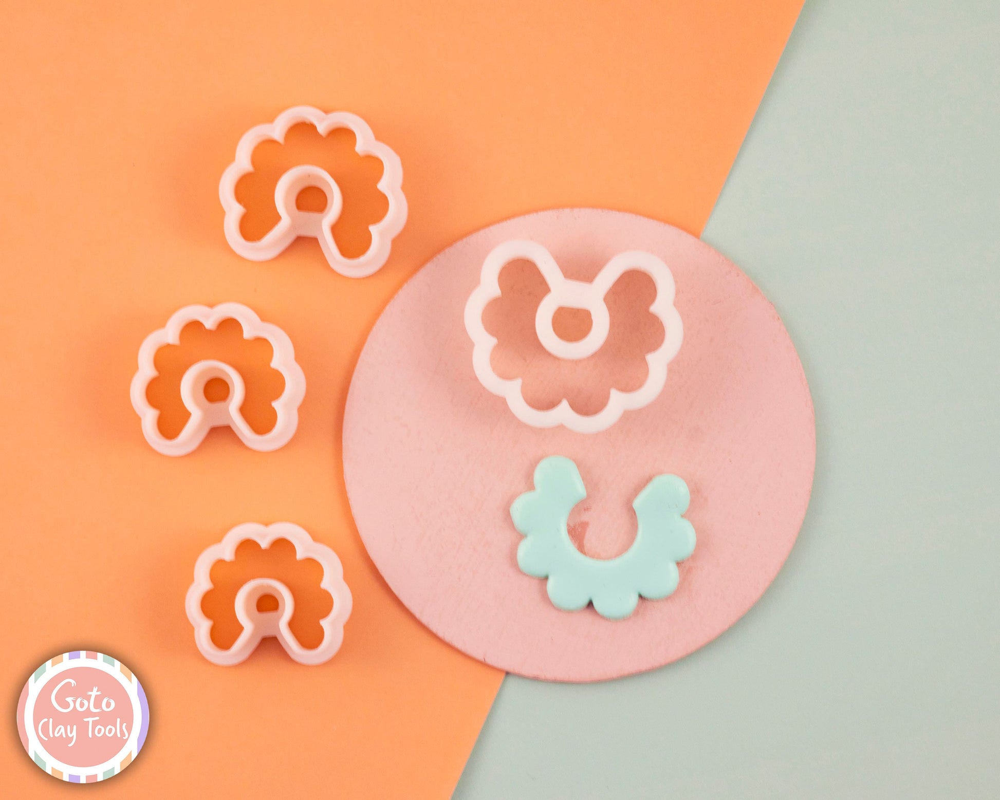 Hoop Flower cutter, Polymer clay cutter, Clay earring cutters, Polymer clay tools, 3D printed cutters